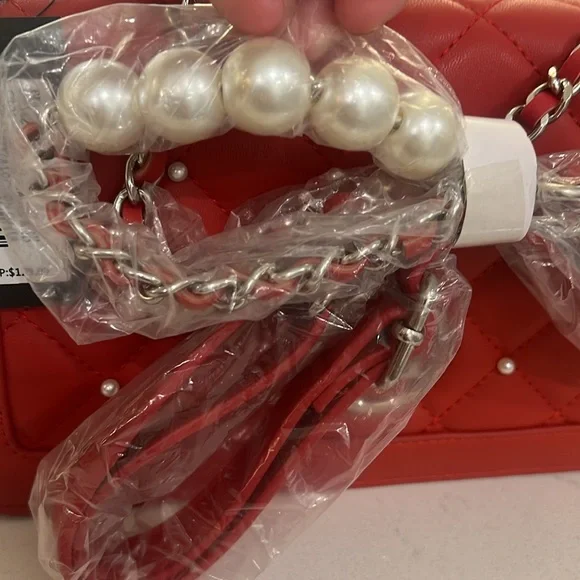 Badgley Mischka Red Quilted Shoulder Bag NWT bundle - Picture 9 of 17